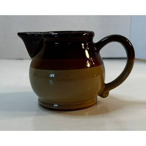 Vintage Brown Drip Glaze Pottery Individual Creamer Made In Japan